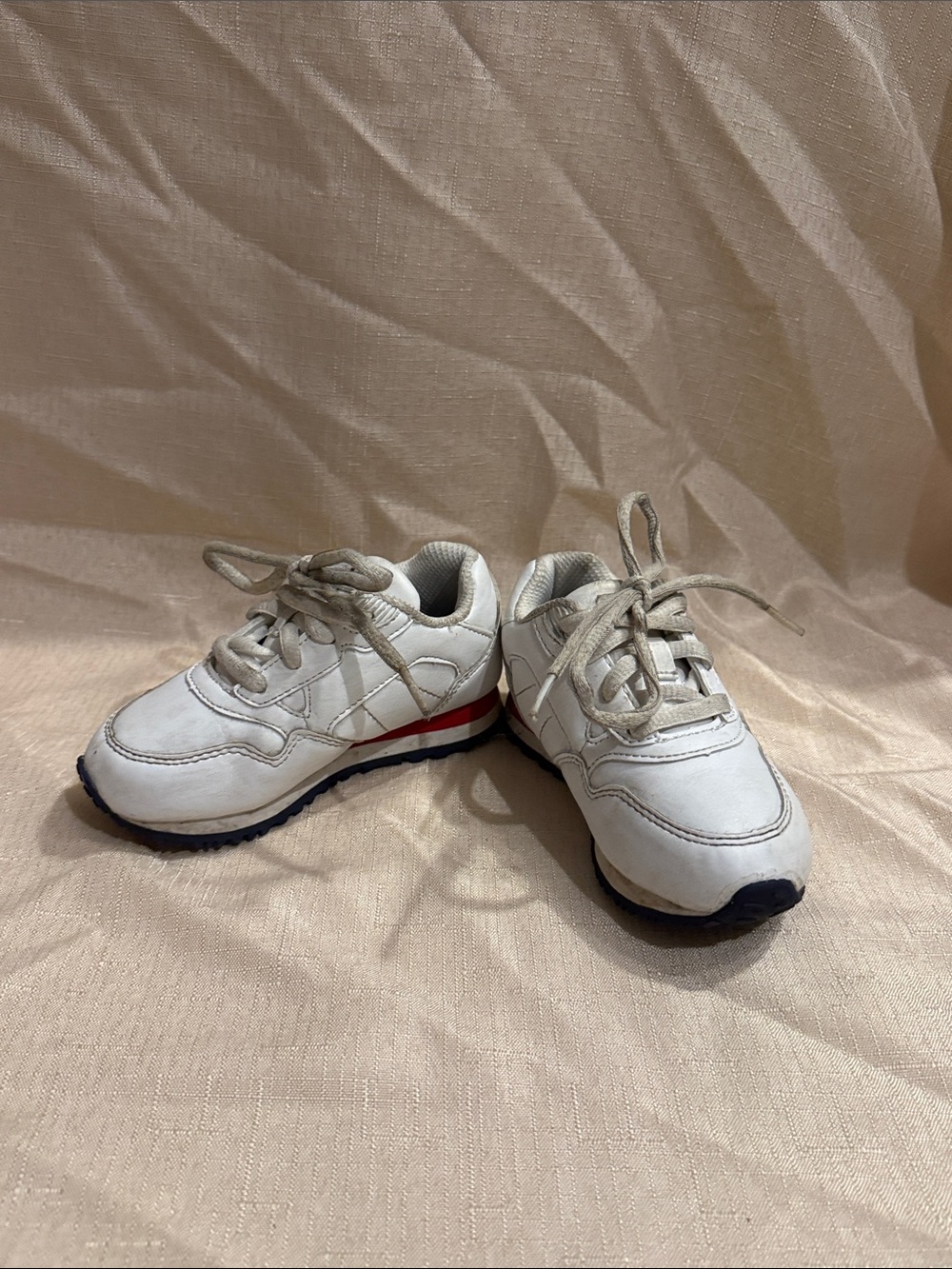 Fila Kids White Sneakers with Red Stripe